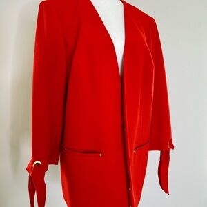 Tahari Red Blazer with Modern Oversized Fit